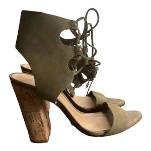 Schutz Cruz Gladiator Lace up Suede Sandals 6.5B